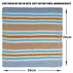 Heart Home Towel Handkerchief | Cotton Face Towel | Face Towel | Sweat Absorbent Handkerchief | Unisex Multi Lining Hanky | Face Towel Hankies | Set of 12 | Multicolor