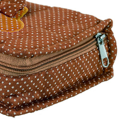 Kuber Industries Cotton Dot Printed Jewellery Pouch Cum Makeup Organiser Kit (Green & Brown)-Pack of 2-KUBMART15456