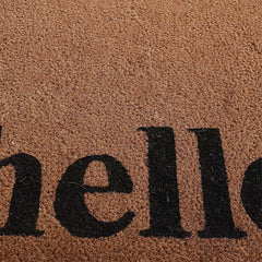 Kuber Industries Door Mat|Polyethylene Durable & Anti-Slip Natural Hello Print Floor Mat|Rug for Indoor or Outdoor, 30x20 Inch (Brown)