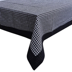 Kuber Industries Checkered Design Cotton 4 Seater Center Table Cover 60"x40"(Black) - CTKTC040113