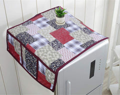 Kuber Industries 3D Checkered Design PVC Fridge/Refrigerator Top Cover (Maroon)