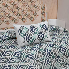 Kuber Industries Double Bedsheet with 2 Pillow Covers | 160 TC Premium Cotton Bedsheet for Double Bed | Bedsheet for Living Room-Home & Hotels | Rusty Star Flower | 100x108 Inch | Green