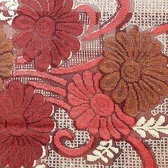 Kuber Industries Flower Printed Cotton 4 Seater Center Table Cover,40"x60" (Pink & Brown)-44KM031 Pack of 1