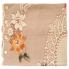 Heart Home Flower Printed Cotton 4 Seater Center Table Cover,40"x60" (Red & Cream)-44HH097