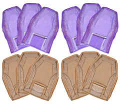 Kuber Industries 12 Piece Non Woven Blouse Cover with Front Transparent Window with Attached Pocket Set (Brown & Purple)
