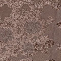 Kuber Industries Floral Design Velvet Dining Table Runner (Brown), CTKTC013815