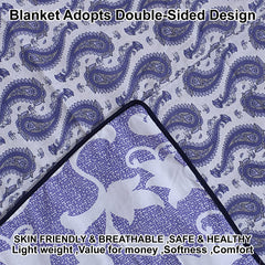 Heart Home Lightweight Carry Design Cotton Reversible Double Bed Dohar|AC Blanket for Home & Travelling (Purple)