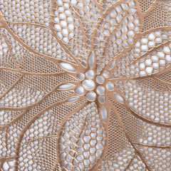 Heart Home Flower Design Soft Leather Table Placemats, Set of 4 (Copper)-HS43HEARTH26092