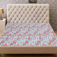Kuber Industries Cartoon Character Design PVC Mattress Protector Sheet - (Multicolour, Standard Size)