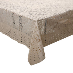 Kuber Industries Cotton Flower Design Shining 6 Seater Dining Table Cover (60x90 inch, Gold, CTKTC34030)