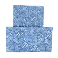 Heart Home Laheriya Print Non Woven Fabric Modular Closet Organizer Box with Handle for Cube Storage Units in Closet, Bedroom to Hold Clothing,T-Shirts,Leggings, Accessories,Set Of 5(Blue)-HHEART15993