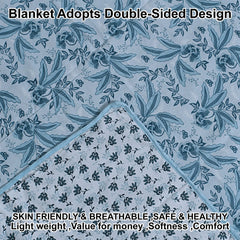 Kuber Industries Lightweight Floral Design Cotton Reversible Double Bed Dohar|AC Blanket for Home & Travelling (Light Green)