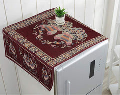 Kuber Industries Cotton Fridge Top Cover (CTKTC8581, Maroon)