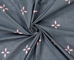 Kuber Industries Floral Design Glace Cotton 144 TC King Size Double Bedsheet with 2 Pillow Covers (Grey) (F_26_KUBMART016950)