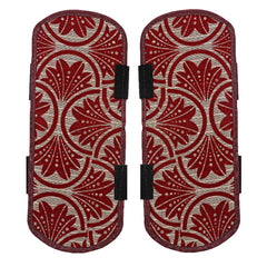 Kuber Industries Leaf Design Velvet 2 Piece Fridge Handle Cover Set - Red, Standard (CTKTC03337)
