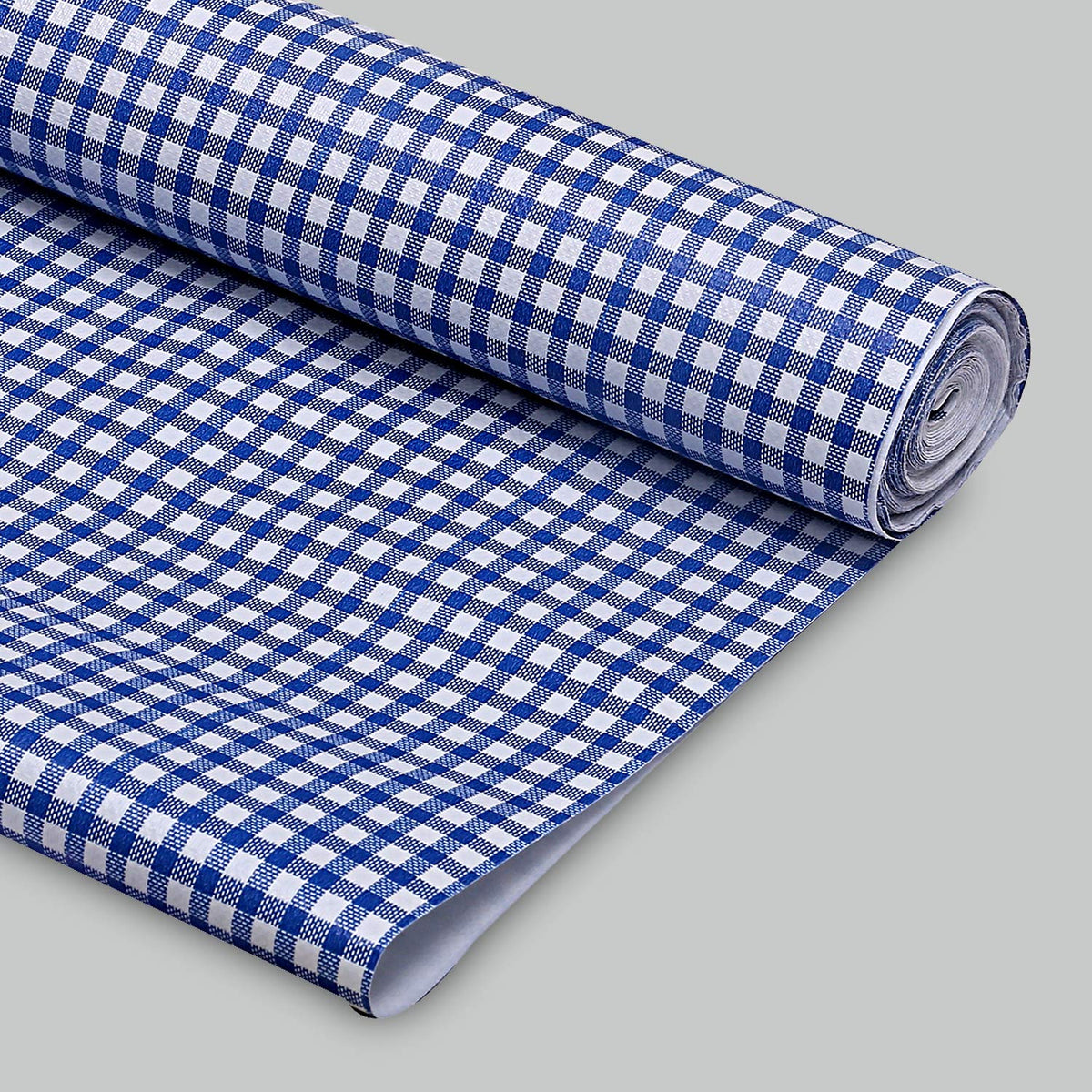 Kuber Industries Checkered Design PVC Wardrobe Kitchen Drawer Cupboard Cabinet Shelf Mat, Shelf Liner 10 Mtr (Blue), Polyvinyl Chloride