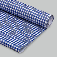 Kuber Industries Checkered Design PVC Wardrobe Kitchen Drawer Cupboard Cabinet Shelf Mat, Shelf Liner 10 Mtr (Blue), Polyvinyl Chloride