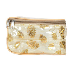 Heart Home Laminated Jewellery Box/Organizer with 10 Transparent Pouch For Keeps Your Jewellery,Earrings, Necklaces Organized And Secure (Gold)