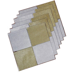 Kuber Industries Laminated Patch PVC 6 Piece Square Dining Table Placemat Set 30x30 CM (Silver & Gold) - CTKTC040623