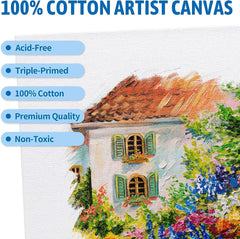 Homestic Blank Cotton Canvas Boards for Painting 30x30 CM Pack of 6 (White)