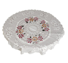 Kuber Industries Cotton Round Table Cover with Flower Design for Parties, Birthdays or Special Holiday Gatherings & Indoor/Outdoor (Brown), (Model: HS_37_KUBMART020507)