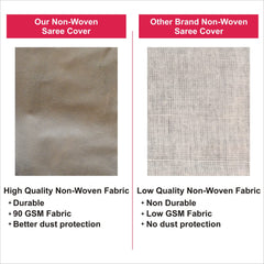 Homestic Set of 10 Foldable Non Woven saree covers with Zip|Saree & Clothes Organiser for wardrobe |Transparent Window With Premium Zipper|Suitable for Lehenga, Suit, Dress (Blue & Pink)