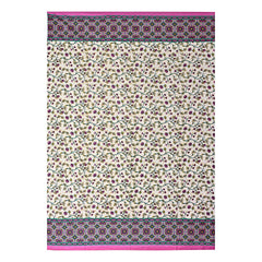 Kuber Industries Leaf Design Cotton Single Bedsheet with 1 Pillow Covers, Pink - CTKTC45990