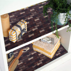 Kuber Industries Bamboo Design PVC Wardrobe Kitchen Drawer Shelf Mat|10 Mtr Roll & Easy to Cut|Size 1000 x 45 Cm (Brown) - CTKTC040160, Standard,Polyvinyl Chloride