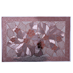 Kuber Industries Flower Design PVC 6 Piece Reversible Dining Table Placemat Set (Silver & Gold) - CTKTC040613