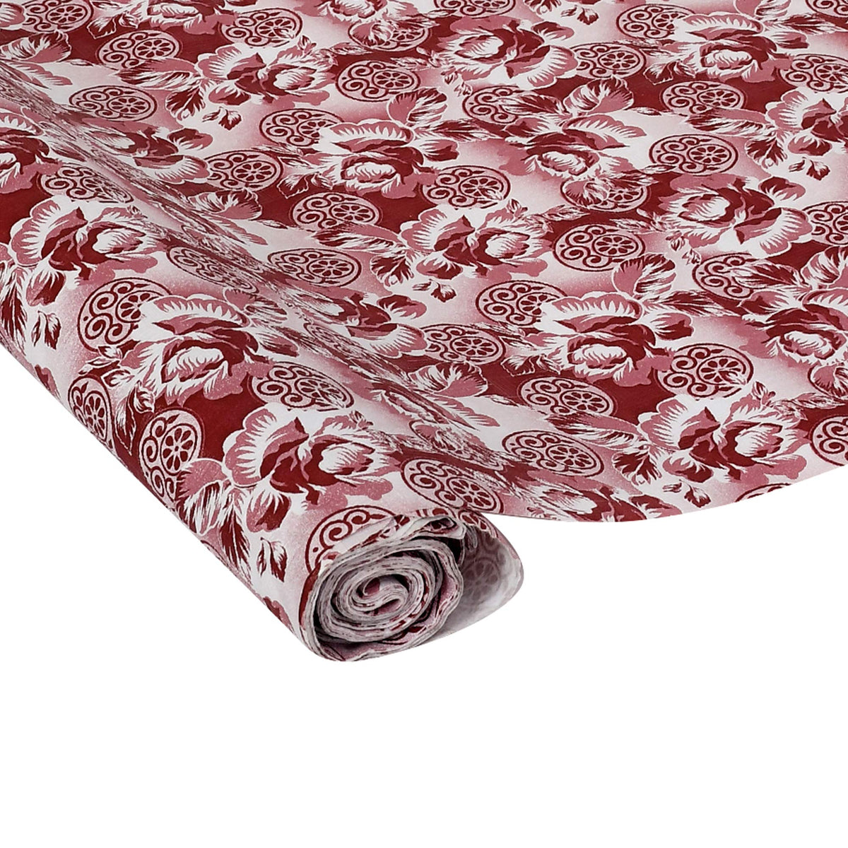 Kuber Industries Kitchen Drawer/Cabinet Shelf Mat|Flower Design with PVC Material|Adjustable Size 5 MTR Roll 5 Mtr Roll (Cream)-CTKTC040186, Polyvinyl Chloride