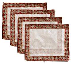 Kuber Industries Carry Design 3" inch Tranasparent PVC Saree Cover- Pack of 4 (Maroon)-HS_38_KUBMART21562