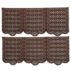 Kuber Industries Circle Design 6 Piece Cotton 5 Seater Sofa Cover Set - 70.07"x29.13", Brown