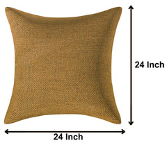 Kuber Industries Jute Blend Decorative Square Throw Pillow Cover Cushion Covers Pillowcase, Home Decor Decorations for Sofa Couch Bed Chair 24x24 Inch- (Gold), Pack of 1 (HS_36_KUBMART018341)