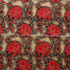 Kuber Industries Floral PVC 4 Seater Center Table Cover - Red