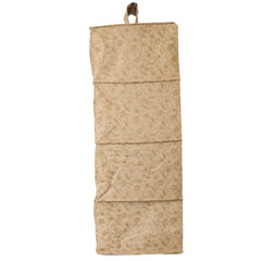Kuber Industries Metalic Floral Print Non Woven Hanging 4 Shelves Foldable Wardrobe/Closet Cloth Organizer (Set of 2, Beige)-KUBMART1162, Standard