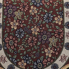 Kuber Industries Flower Design 6 Piece Cotton Sofa Cover Set - Maroon