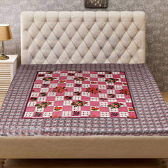 Kuber Industries Floral Design PVC Food Mat -Pink, Reversible - CTKTC021837