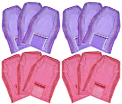 Kuber Industries 12 Piece Non Woven Blouse Cover with Front Transparent Window with Attached Pocket Set (Purple & Pink)