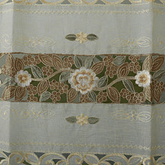 Kuber Industries Embroidered Cotton Table Runner - Cream