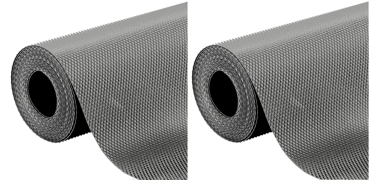 Heart Home 2 Pieces Multipurpose Textured Super Strong Anti-Slip Mat Liner,Size 45X150 Cm (1.50 Meter Roll, Grey) - CTHH07069