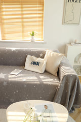 Kuber Industries Decorative Chenille Sofa Throw|Throw for Sofa, Bed & Couch|Ideal for Indoor & Outdoor 70x90 Inches (Grey)