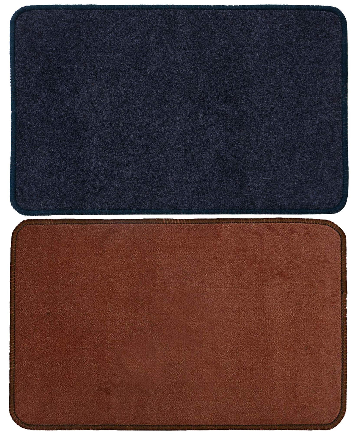 Kuber Industries Microfiber Anti Slip 2 Pieces Bath Mat 22"x14", Grey & Brown - CTKTC039931