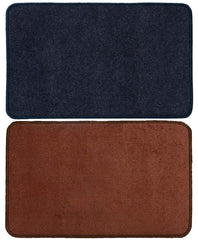Kuber Industries Microfiber Anti Slip 2 Pieces Bath Mat 22"x14", Grey & Brown - CTKTC039931