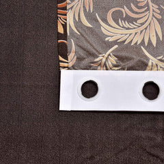 Kuber Industries Leaf Print 2 Pieces Room Darkening Door Curtain, 7 Feet (Brown)
