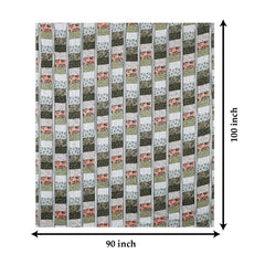 Kuber Industries Double Bedsheet with 2 Pillow Covers | 144 TC Glace Cotton Flower Check Print Bedsheet For Living Room | Bedroom | 90x100 Inch | Green