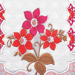 Kuber Industries Floral Cotton 2 Piece 3 Seater Sofa Cover, CTKTC028692 (White & Pink, Standard)