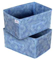 Heart Home Laheriya Print Non Woven Fabric Modular Closet Organizer Box with Handle for Cube Storage Units in Closet, Bedroom to Hold Clothing,T-Shirts,Leggings, Accessories (Blue)-HHEART15985