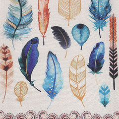 Kuber Industries Bolster Cover|Polyester Bolster Cover Set|Diwan Round Bolster Pillow Covers|Luxurious Feather Print Roll Masand Cover|Pack of 6 (Cream)