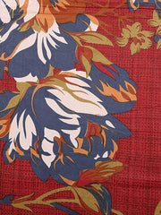 Kuber Industries 180 TC Cotton Double Bedsheet with Two Pillow Covers - Red