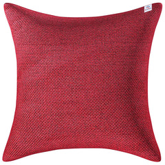 Heart Home Jute Blend Decorative Square Throw Pillow Cover Cushion Covers Pillowcase, Home Decor Decorations for Sofa Couch Bed Chair 24x24 Inch- (Maroon)